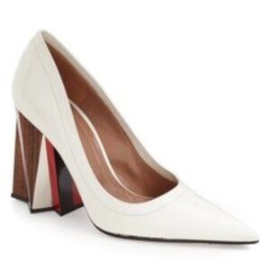 NEW Marni Beige Geometric Block Heel Pump
